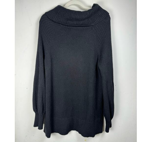 Anthropologie Black Oversized Elevated Basics Quiet Luxury Cozy Knit Sweater M - Picture 5 of 9